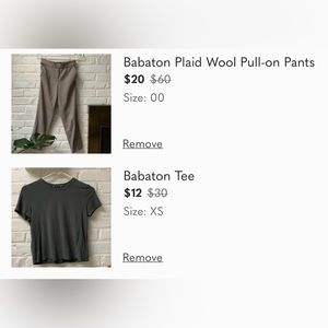 Aritzia Wool Plaid Pants and Babaton Tee